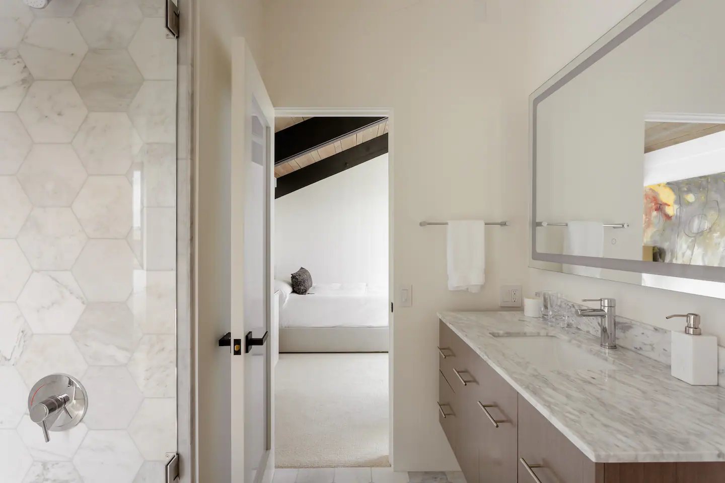 Upstairs single sink vanity